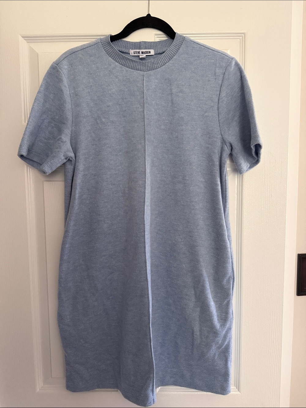 Steve Madden Pale Blue Short-Sleeve Knit Dress